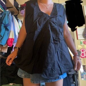 COS Black V-Neck Blouse